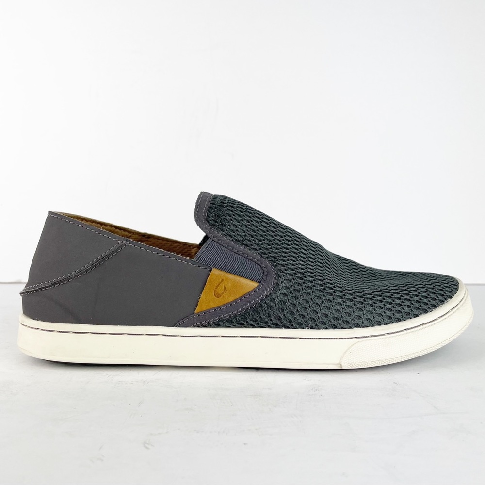 Olukai Pehuea Pavement Gray Casual Comfy Slip On Shoes Sneakers - Picture 5 of 12